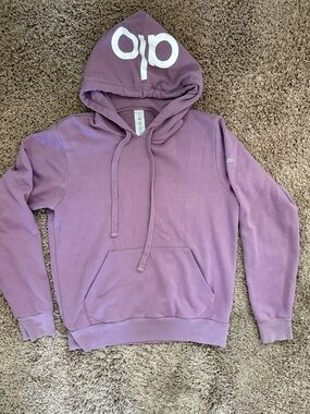 ALO Yoga Purple Hoodie with White Logo